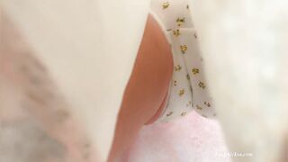 Under skirt in the damn city bus. Finger in my pussy.Risky masturbation