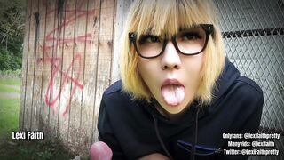 Public outdoor dildo fuck and cumshot