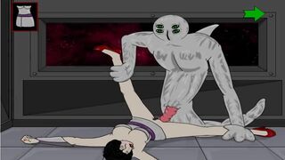 Girl in Space Fucked by 12 different Monsters | Cartoon Porn Games