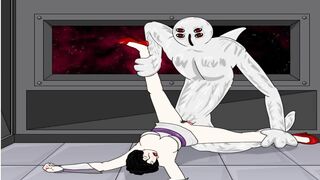 Girl in Space Fucked by 12 different Monsters | Cartoon Porn Games