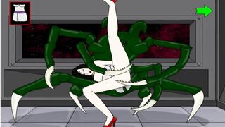 Girl in Space Fucked by 12 different Monsters | Cartoon Porn Games