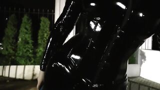 Hot Homemade BDSM Fetish Romantic Evening, Emotional BDSM with Guy in PVC Maid Dress