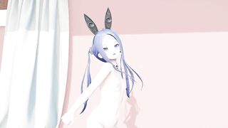 MMD lo chan  shake it - hentai mmd dance playboy costume blue hair color edit smixix