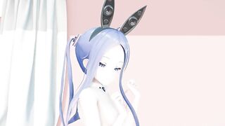 MMD lo chan  shake it - hentai mmd dance playboy costume blue hair color edit smixix