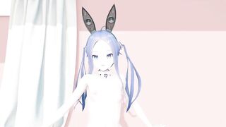 MMD lo chan  shake it - hentai mmd dance playboy costume blue hair color edit smixix