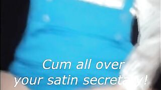 Boss cums on satin blouse secretary