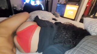 Tight ass 18 yr old let's me pull her panties to the side and pound her first thing in the morning