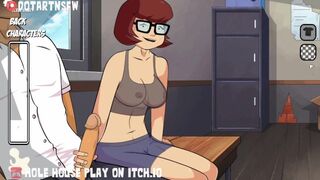 Velma Gives A Handjob With The Cumshot On Her Body - Hole House