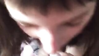 Cute girl face used like a FLESHLIGHT - Deepthroat and facial