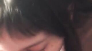 Cute girl face used like a FLESHLIGHT - Deepthroat and facial