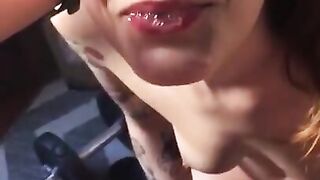 Cute girl face used like a FLESHLIGHT - Deepthroat and facial