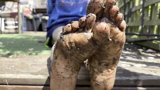Muddy Soles - playing with mud between my toes in my back garden