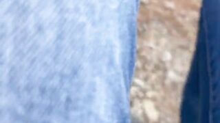 had to go pee so bad I did not care that the older man could see or hear me go..