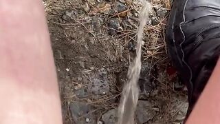 had to go pee so bad I did not care that the older man could see or hear me go..