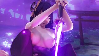 Genshin Impact Compilation Raiden Shogun Baal and Sarah Fucks Aether in a Glory Hole - DrAgk 3D Animation