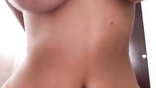 Cute skinny girl with perfect tits and ass rides a big cock